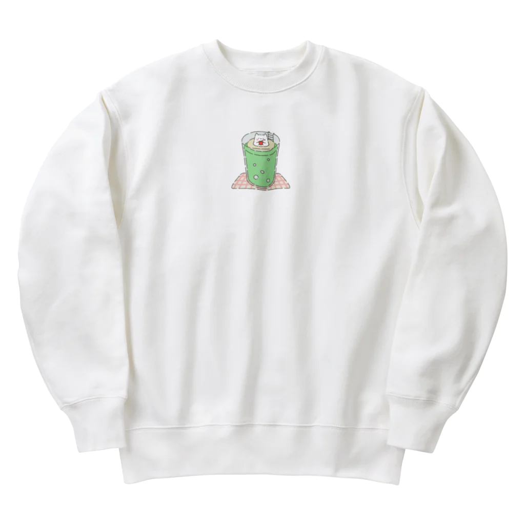 ぱ！のふわふわねこ クリームソーダ Heavyweight Crew Neck Sweatshirt