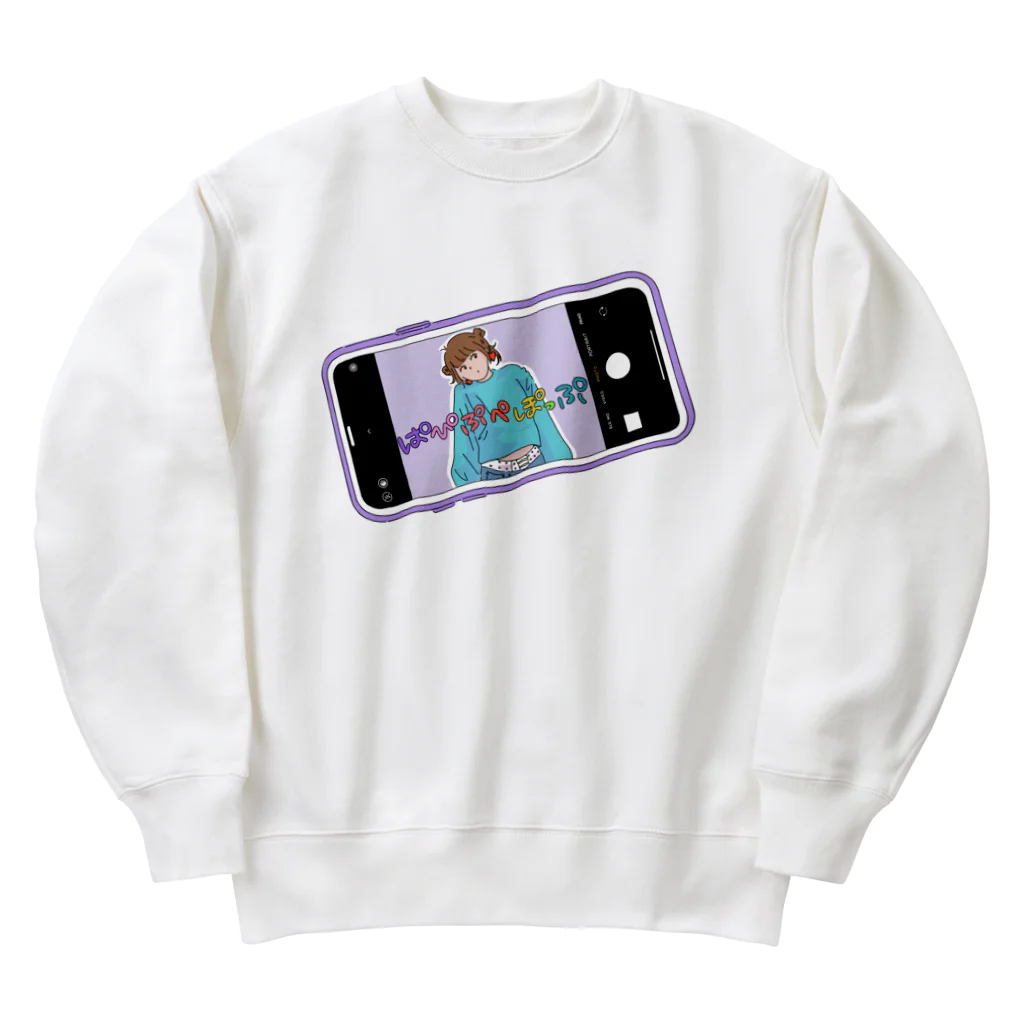 mimopop'sのぱぴぷぺぽっぷセルフィーのヘビースウェット Heavyweight Crew Neck Sweatshirt