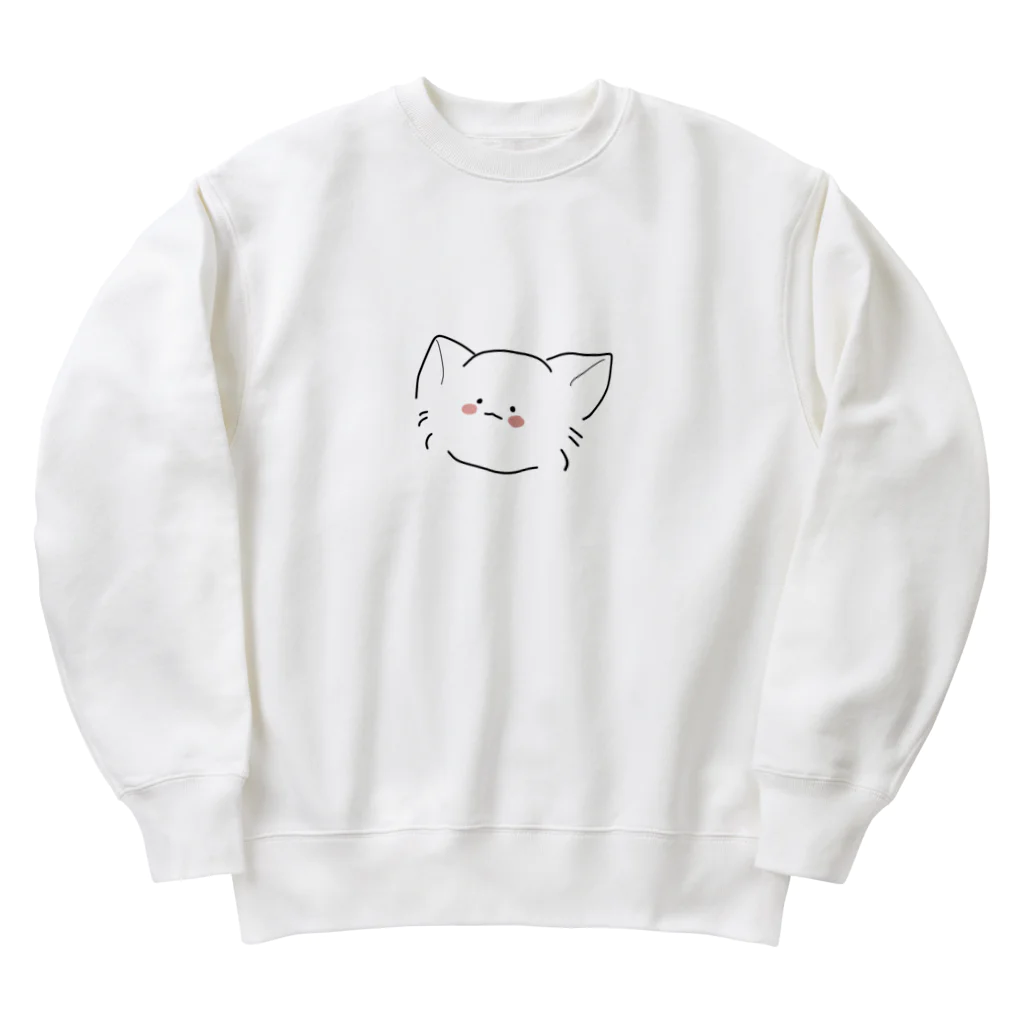 シンプル＆可愛いのゆるふわにゃんこ Heavyweight Crew Neck Sweatshirt