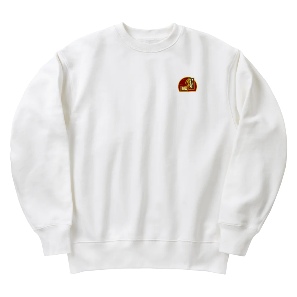 GOODS SHOP【そぞろな小窓】 SUZURI店の[ワンポイント]【脱穀してからね】 Heavyweight Crew Neck Sweatshirt