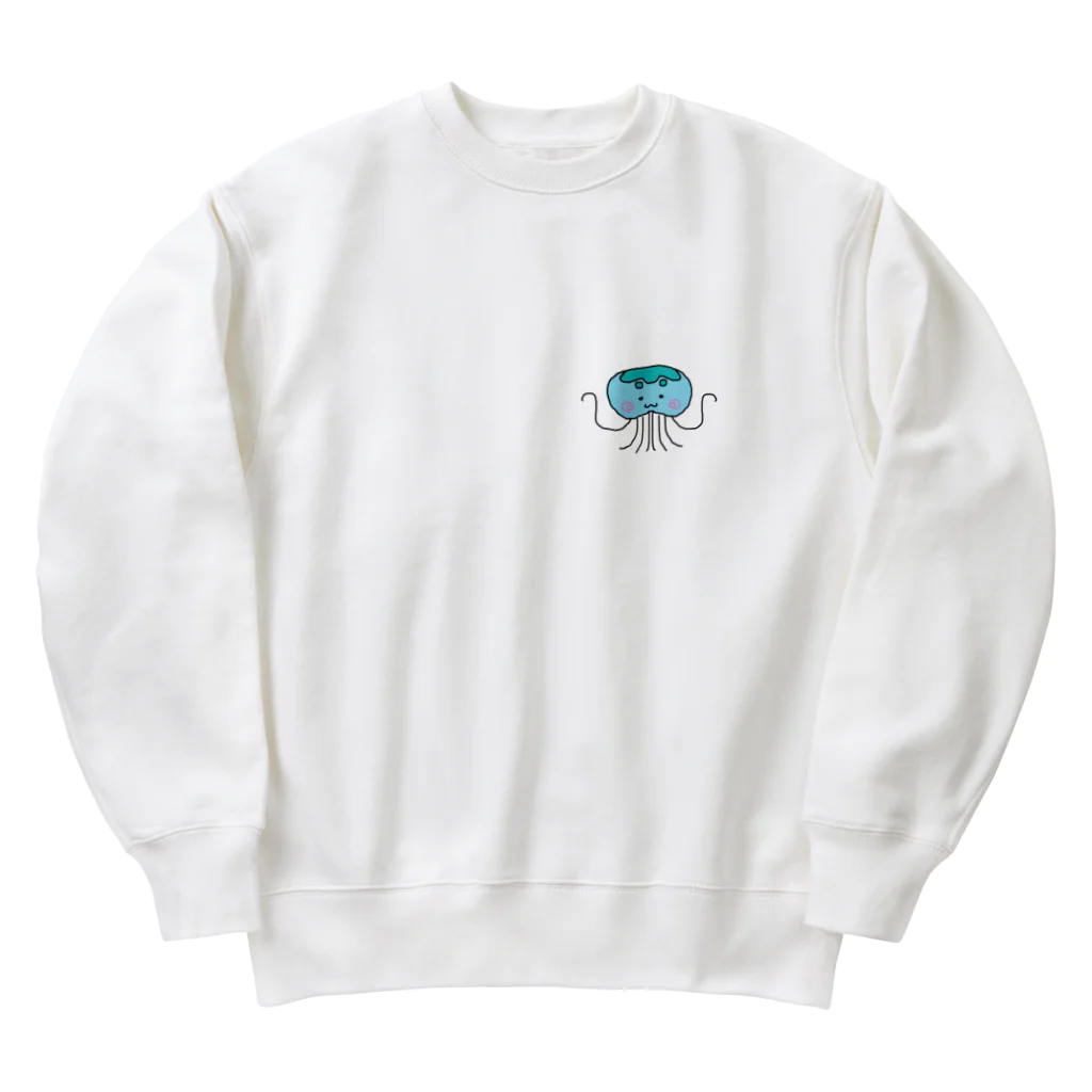 出陣、れんこん丸ののんびりクラゲちゃん Heavyweight Crew Neck Sweatshirt