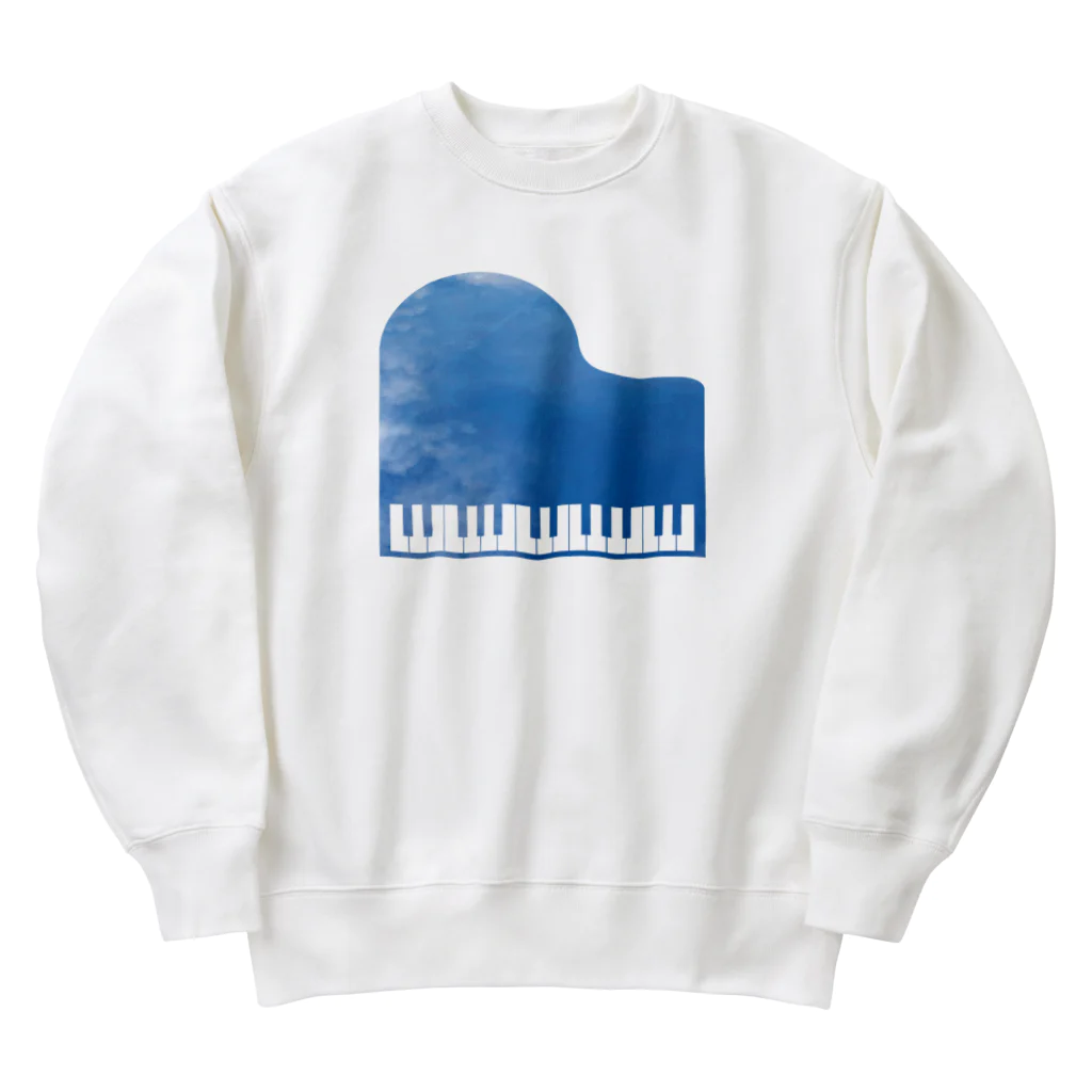 chicodeza by suzuriの青空ピアノ Heavyweight Crew Neck Sweatshirt