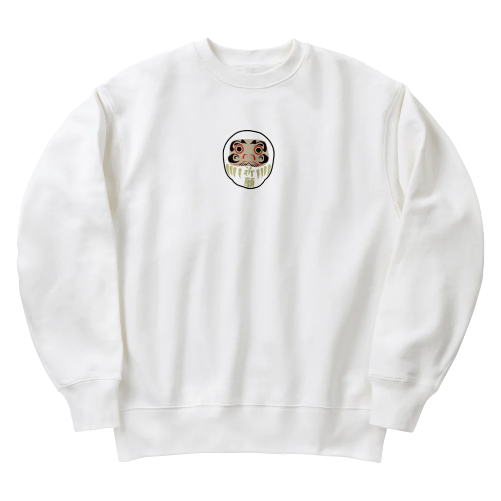 funny-boneの［白］だるま 目標達成 達磨 Heavyweight Crew Neck Sweatshirt