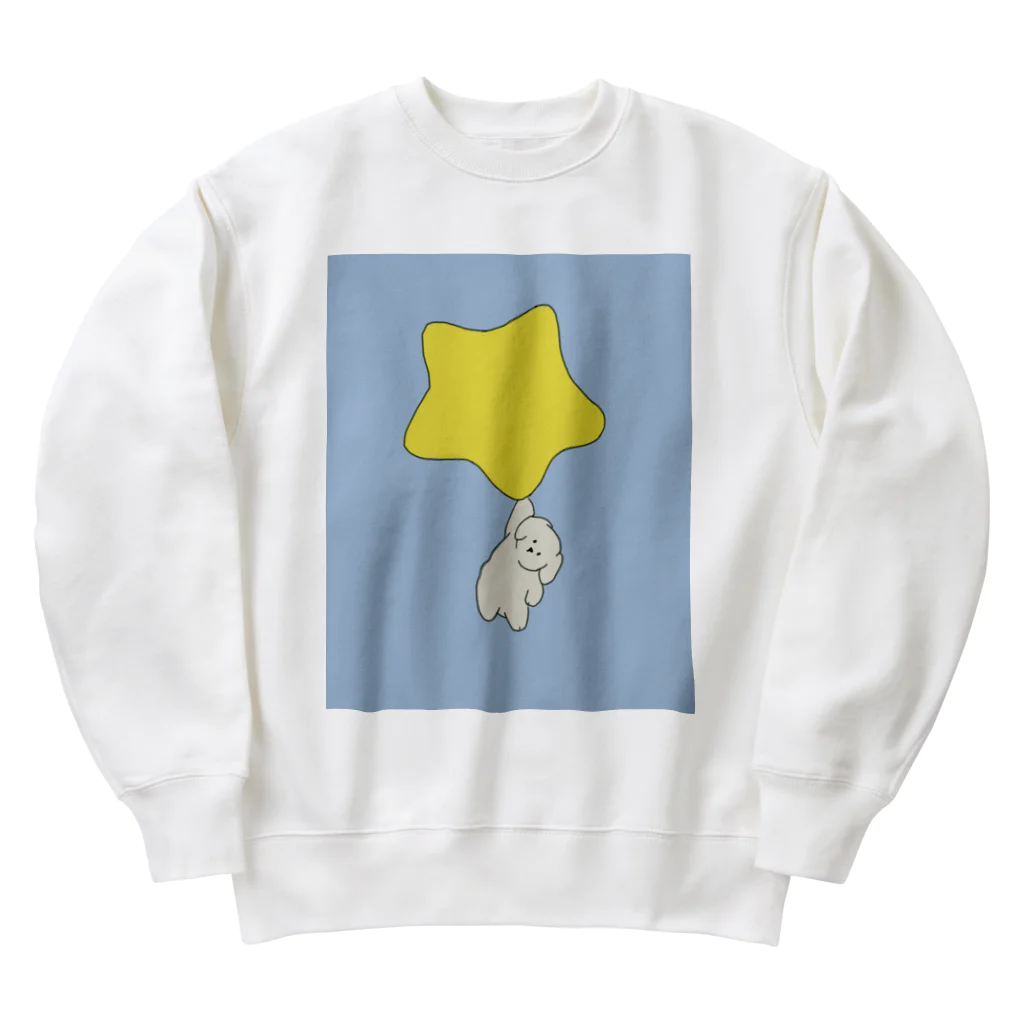 みにゆん　ねこのGood night, puppy ~ blue Heavyweight Crew Neck Sweatshirt