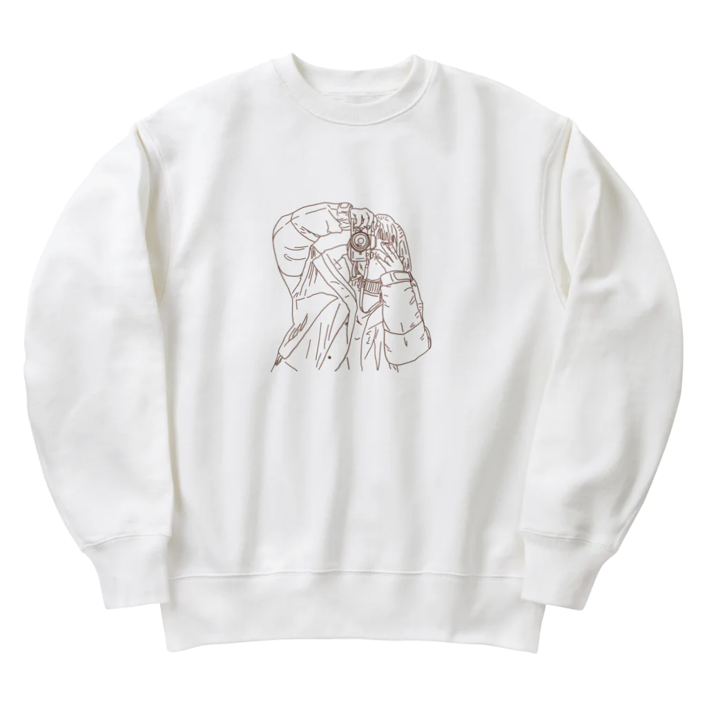 じゆうじんのカメラ女子はすすむ Heavyweight Crew Neck Sweatshirt