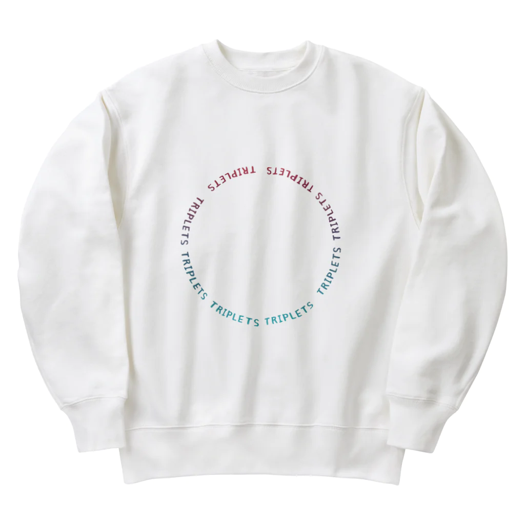 多胎児応援し隊の背中3つ子 十四松カラー Heavyweight Crew Neck Sweatshirt