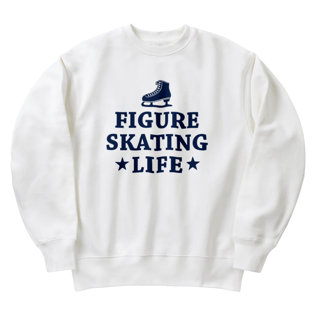 sports_tower スポーツタワーのフィギュアスケート・figure skating・グッズ・デザイン・フィギアスケート・#Tシャツ・ステップ・スピン・ジャンプ・スケート靴イラスト・技・男子・女子・かっこいい・かわいい・アイスダンス Heavyweight Crew Neck Sweatshirt