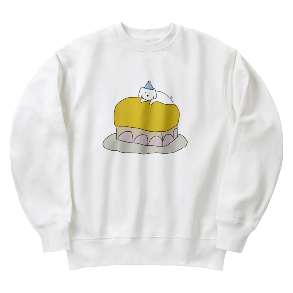 みにゆん　ねこのLovely puppy cake Heavyweight Crew Neck Sweatshirt