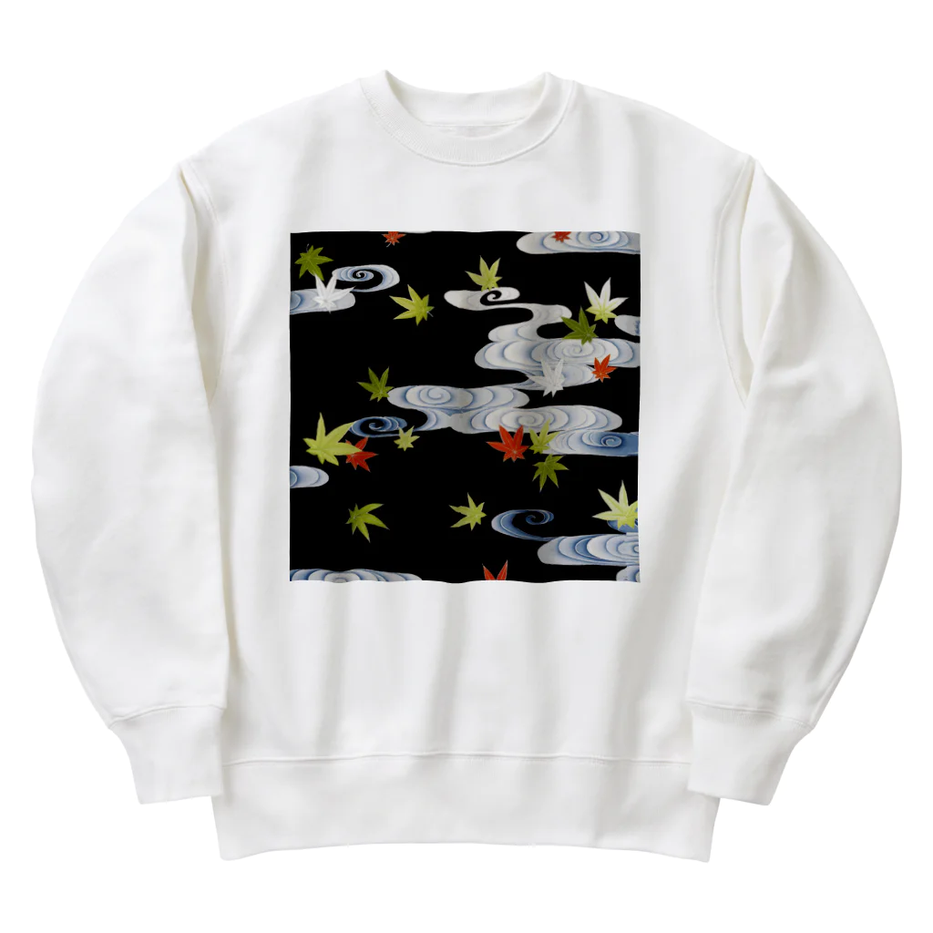 PALA's SHOP　cool、シュール、古風、和風、の和風　着物柄　「水面のもみじ」□ Heavyweight Crew Neck Sweatshirt