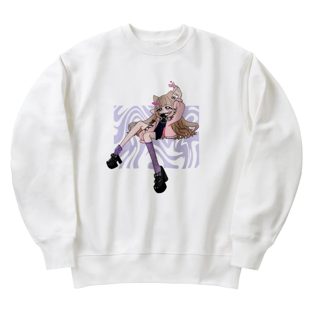 はてナちゃんのオリジナルイラスト文字なしver. Heavyweight Crew Neck Sweatshirt