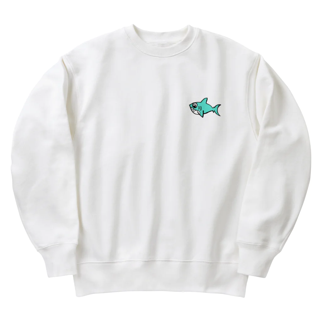 PEACAN©️の変な青しゃめまる。 Heavyweight Crew Neck Sweatshirt