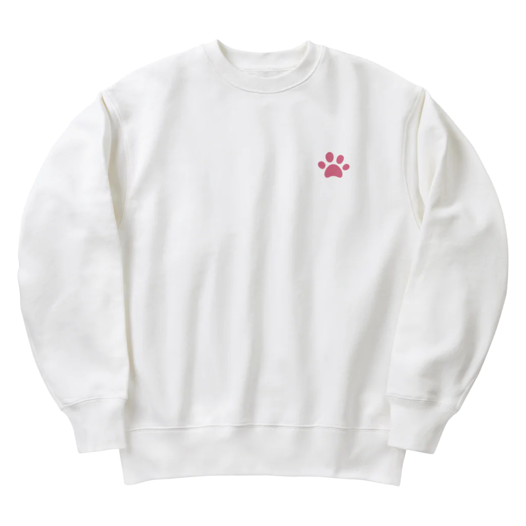 ねこといっしょに🐈猫グッズ専門店🐾のピンクの肉球 Heavyweight Crew Neck Sweatshirt