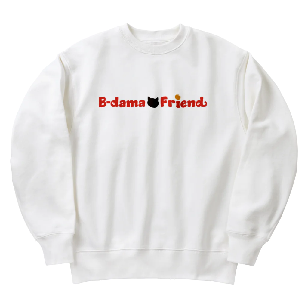 B-damaFriendオリジナルグッズのビー玉フレンド 猫&ロゴ2 Heavyweight Crew Neck Sweatshirt