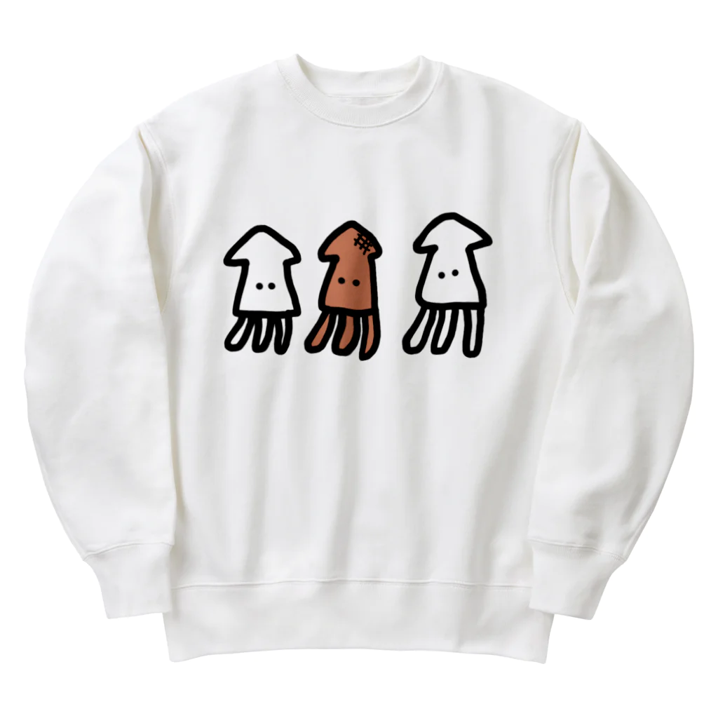 なでしこ@デザインのいか焼きイカいか Heavyweight Crew Neck Sweatshirt