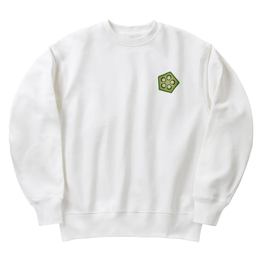 kg_shopの[☆両面] オクラネバネバ【視力検査表パロディ】 Heavyweight Crew Neck Sweatshirt