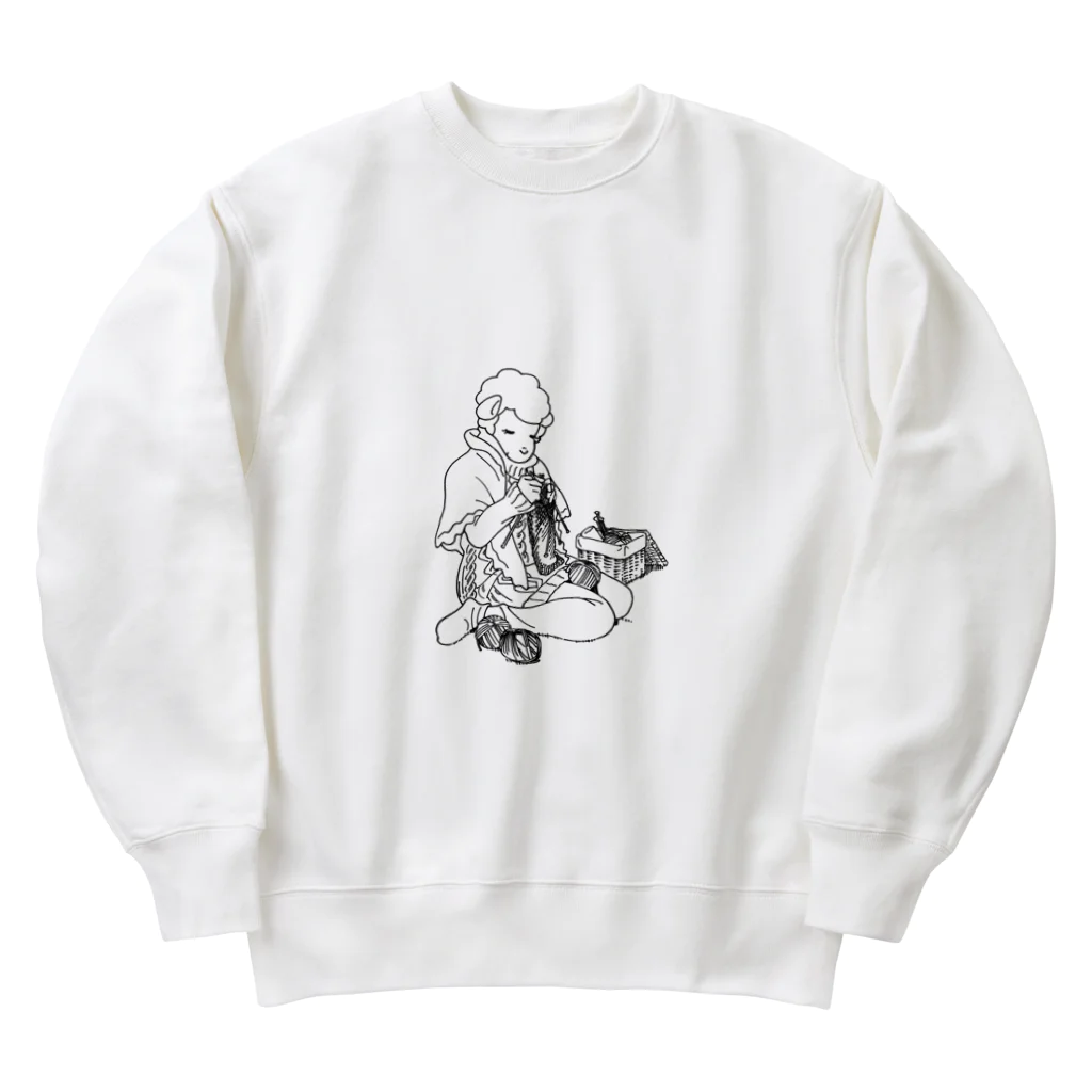 空想画学販売所の羊の編み物 Heavyweight Crew Neck Sweatshirt