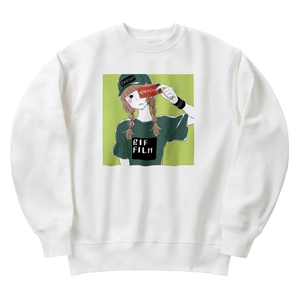 ちくわの恐怖のRIFFILM女 Heavyweight Crew Neck Sweatshirt