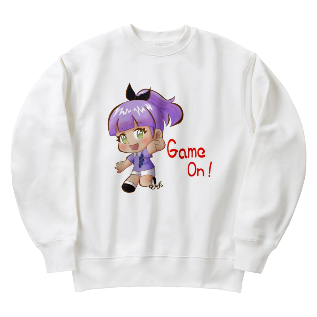 はりねずこのイラストのダーツ女子マリちゃんGame On! Heavyweight Crew Neck Sweatshirt