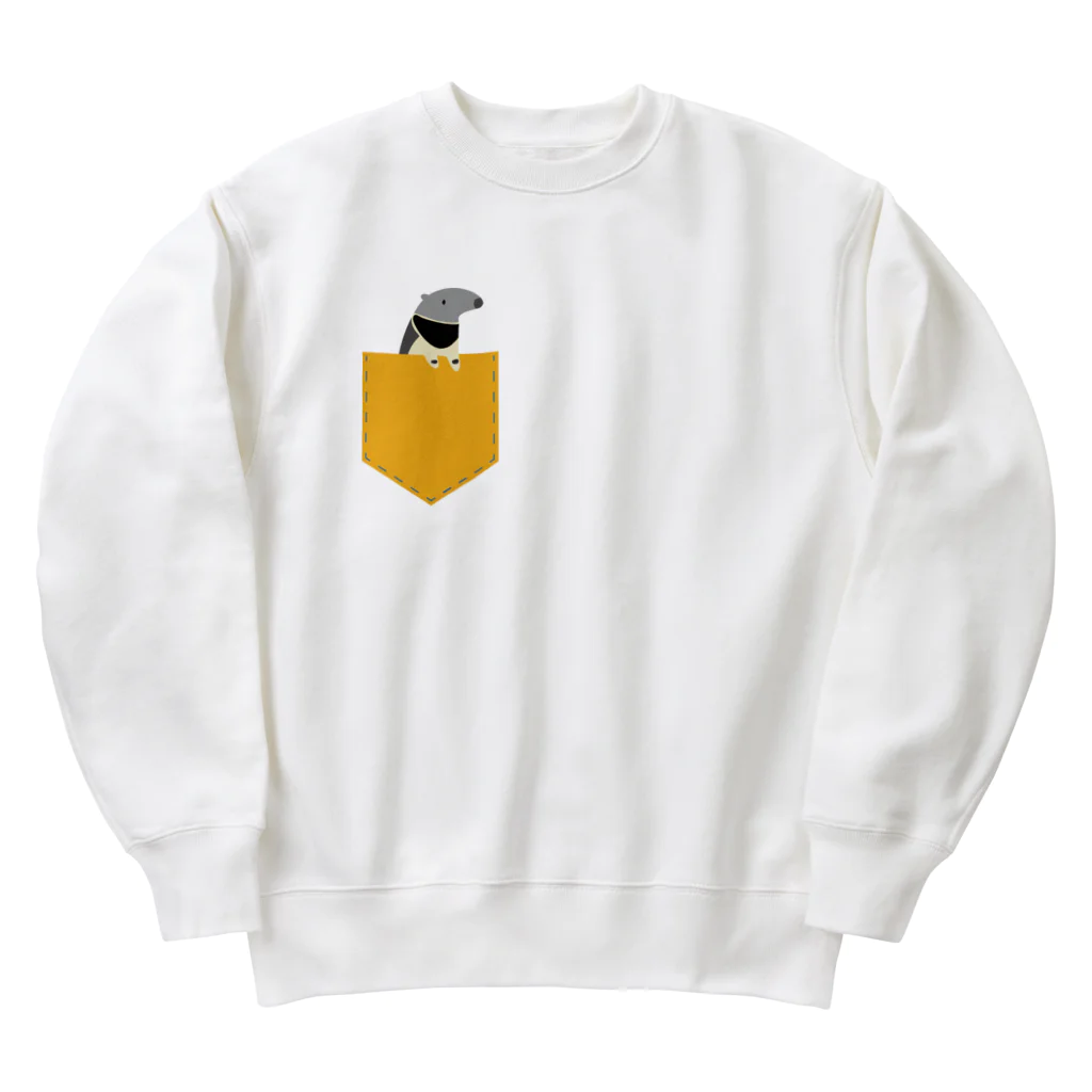 babigon shop on the earth のオオアリクイ　親子　黄 Heavyweight Crew Neck Sweatshirt