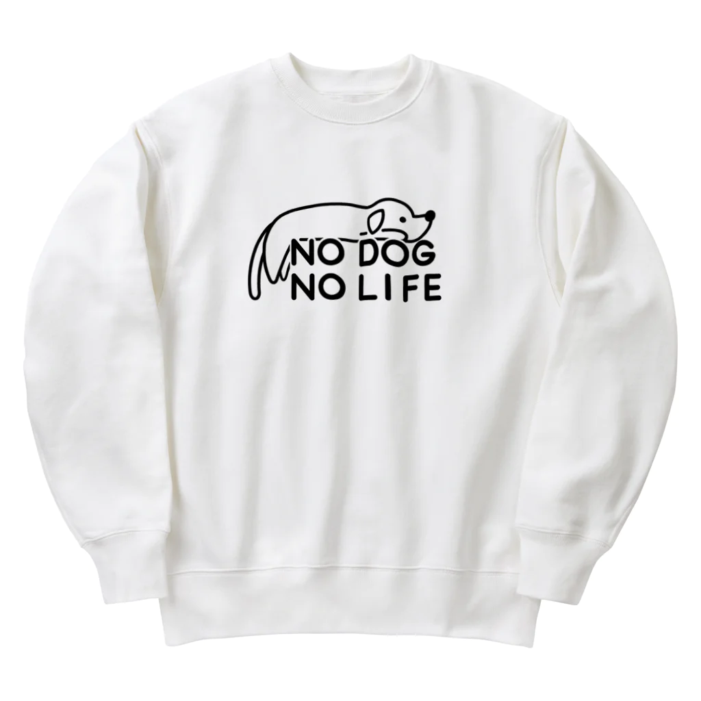 ぽぴーぴぽーのNO DOG NO LIFE  Heavyweight Crew Neck Sweatshirt