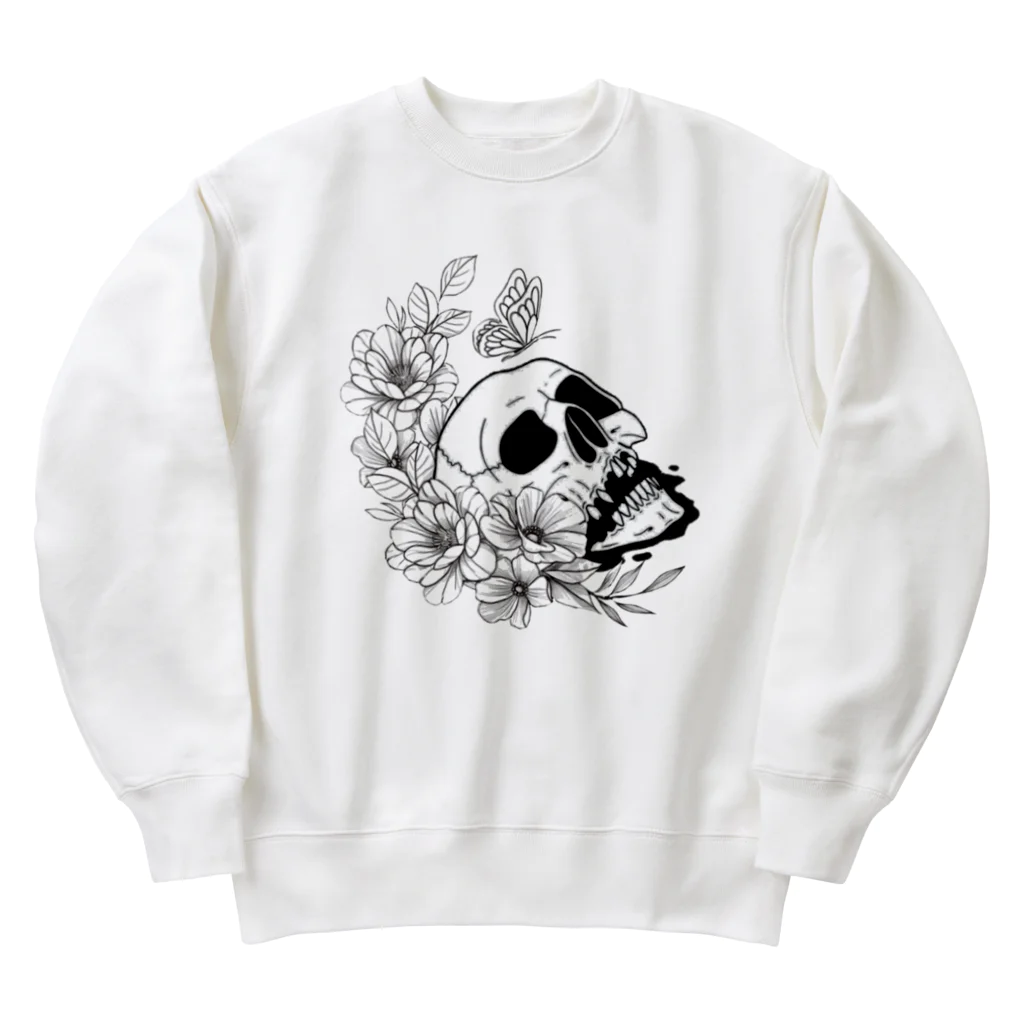 キッチンファラオのドクロフラワー Heavyweight Crew Neck Sweatshirt