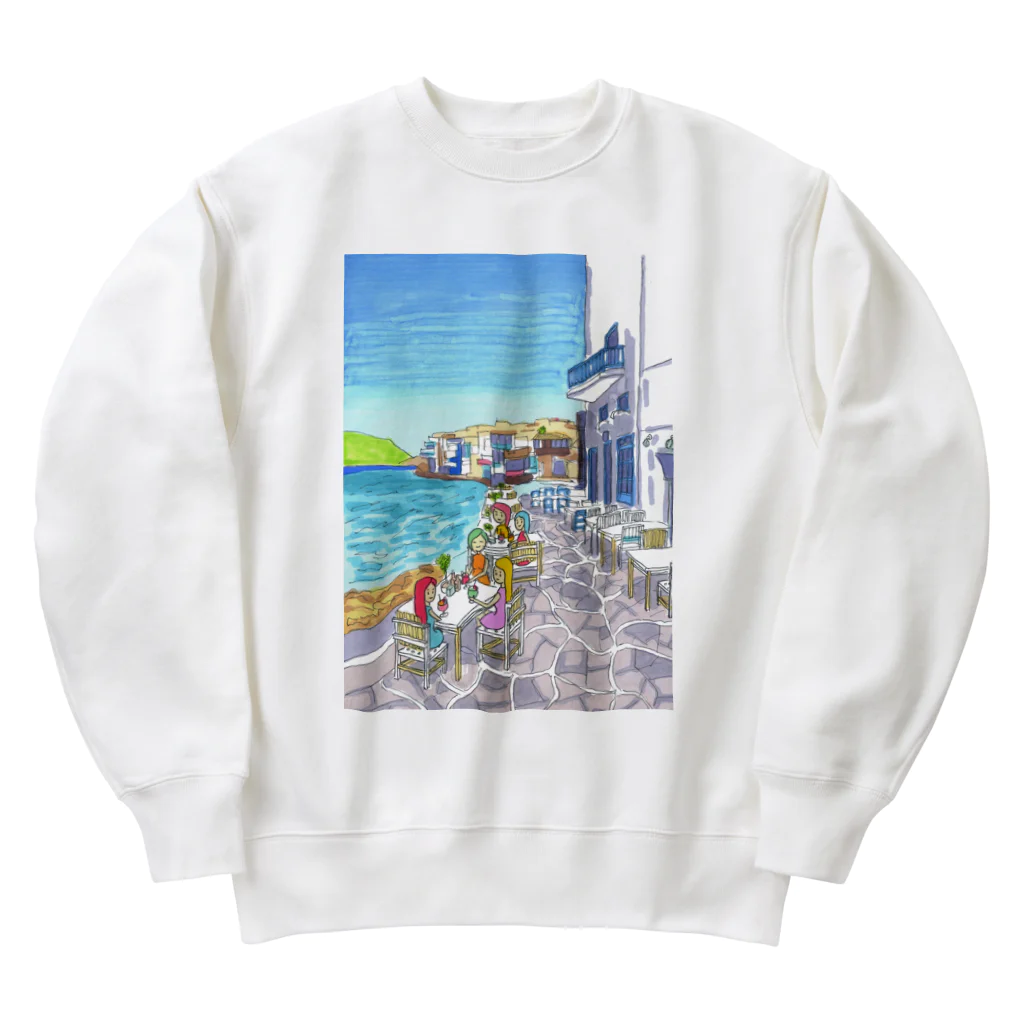 AKISENのエーゲ海カフェガールズ Heavyweight Crew Neck Sweatshirt