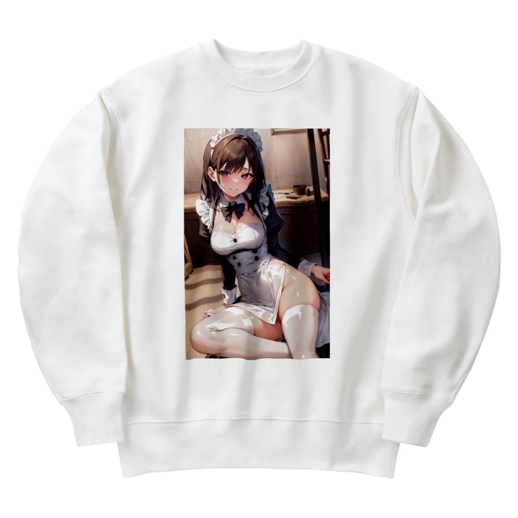 天乃鯱のメイドのお姉さん Heavyweight Crew Neck Sweatshirt