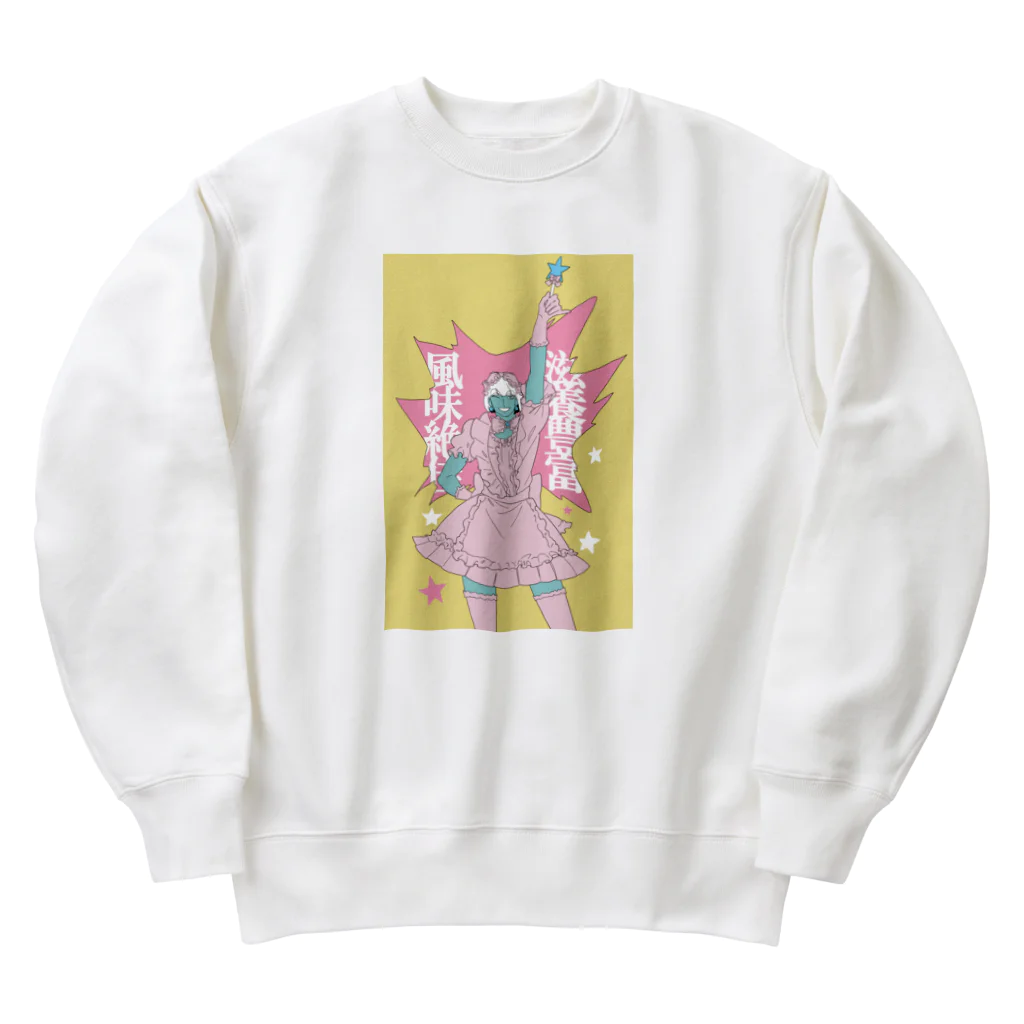 デルー村上のチャンドラ神　白ロリ Heavyweight Crew Neck Sweatshirt