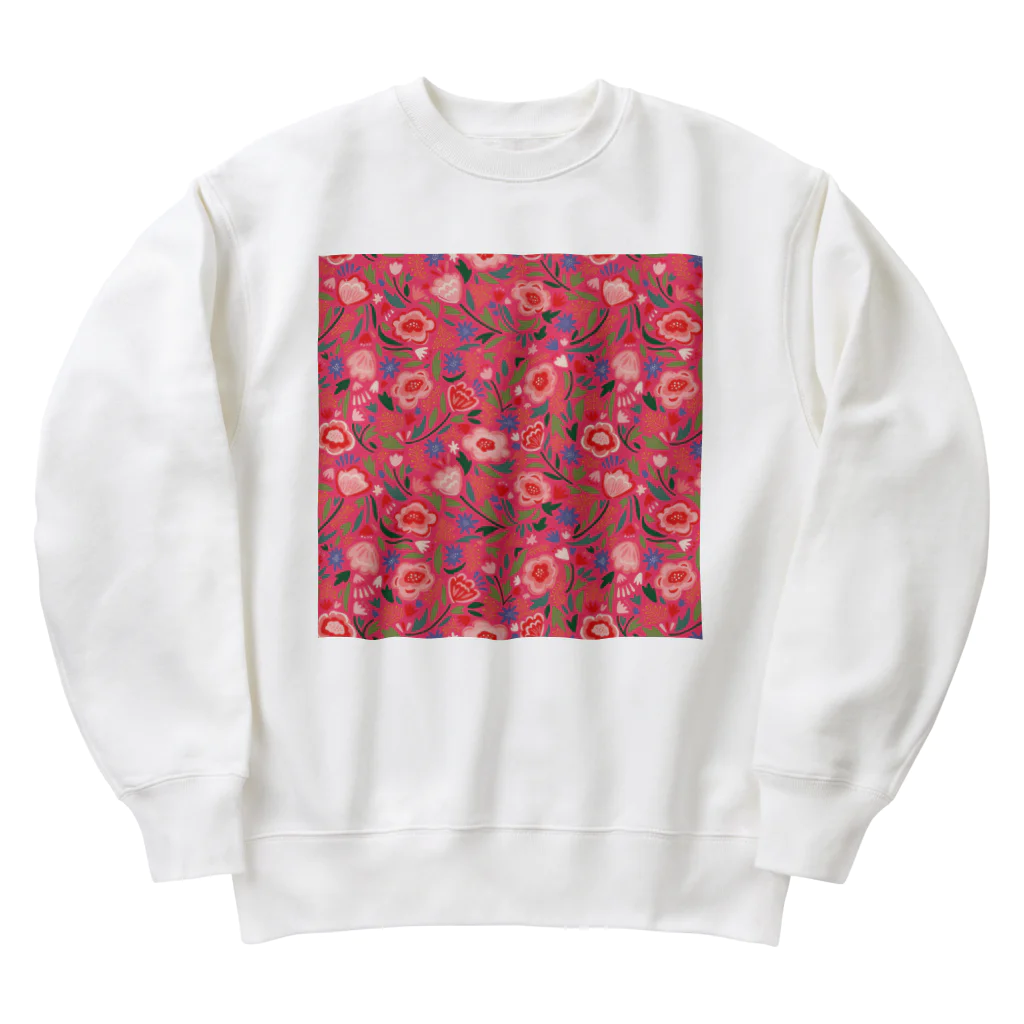 Katie（カチエ）のエキゾチックな花柄（ピンク／小） Heavyweight Crew Neck Sweatshirt