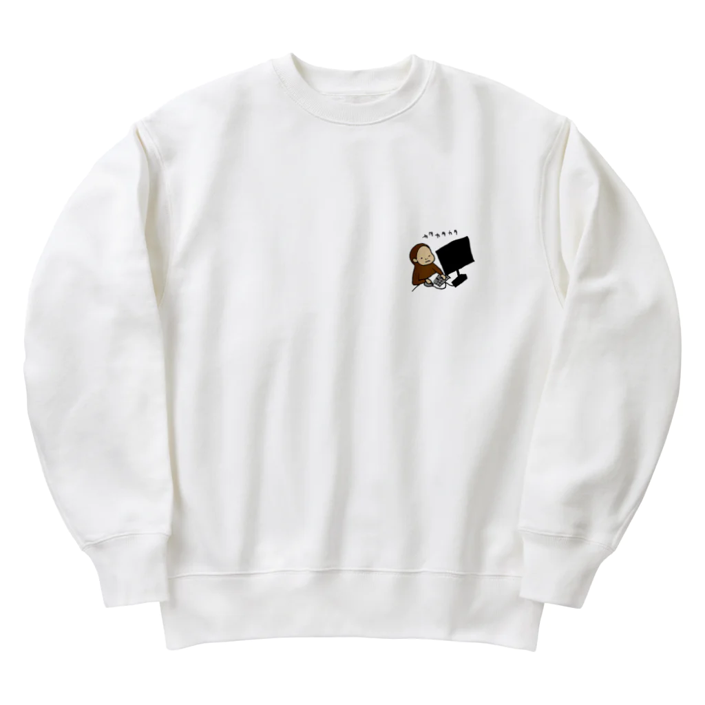 サラリーサル　さる山さんの残業中のさる山さん Heavyweight Crew Neck Sweatshirt