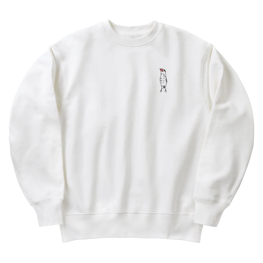 KUSUKEの伸びろブローチ文鳥 Heavyweight Crew Neck Sweatshirt