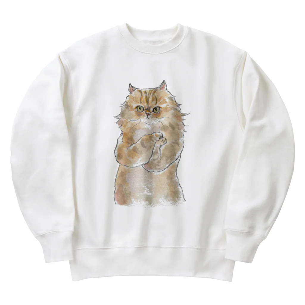 トコロコムギのおねだりにゃんこ Heavyweight Crew Neck Sweatshirt