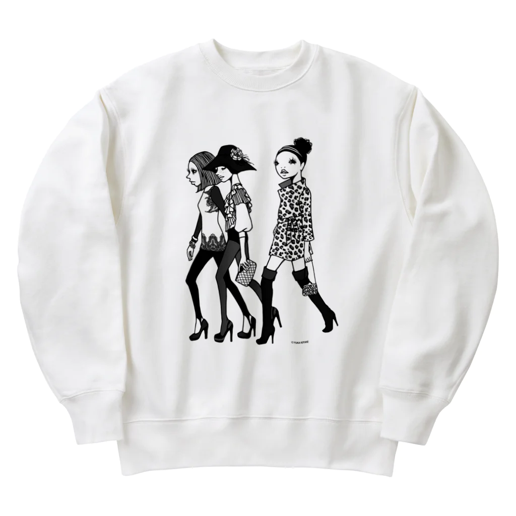 イラストレーターこたけゆか 公式オリジナルグッズのHEY LADIES!  Heavyweight Crew Neck Sweatshirt