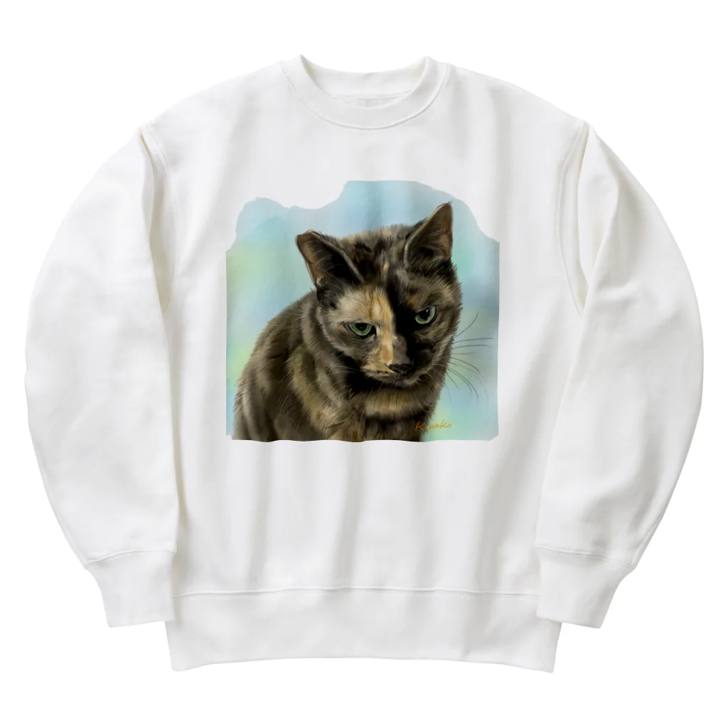 kinako-japanのサビ猫のオペラ座ちゃん Heavyweight Crew Neck Sweatshirt