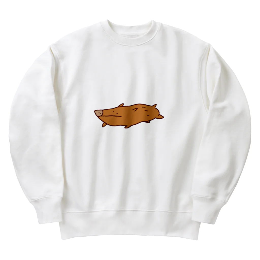 ぱぐ屋のながいのしし Heavyweight Crew Neck Sweatshirt