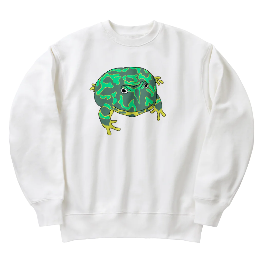 ヒル飼いのこでぶのベルツノガエルのゲコタロウ Heavyweight Crew Neck Sweatshirt