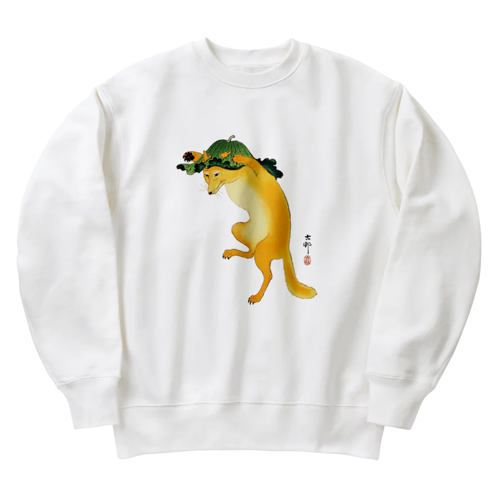 MUGEN ARTの小原古邨　踊る狐　日本の名画アートTシャツ Heavyweight Crew Neck Sweatshirt