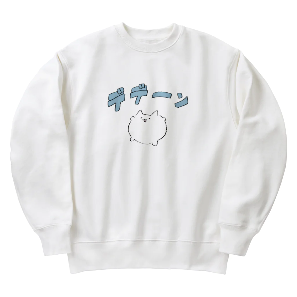 うる。のデデーンねこたん Heavyweight Crew Neck Sweatshirt