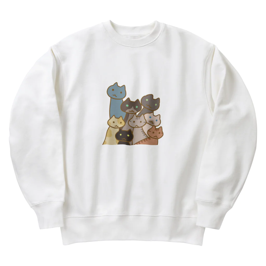 アトリエかののにゃんこ大集合 Heavyweight Crew Neck Sweatshirt