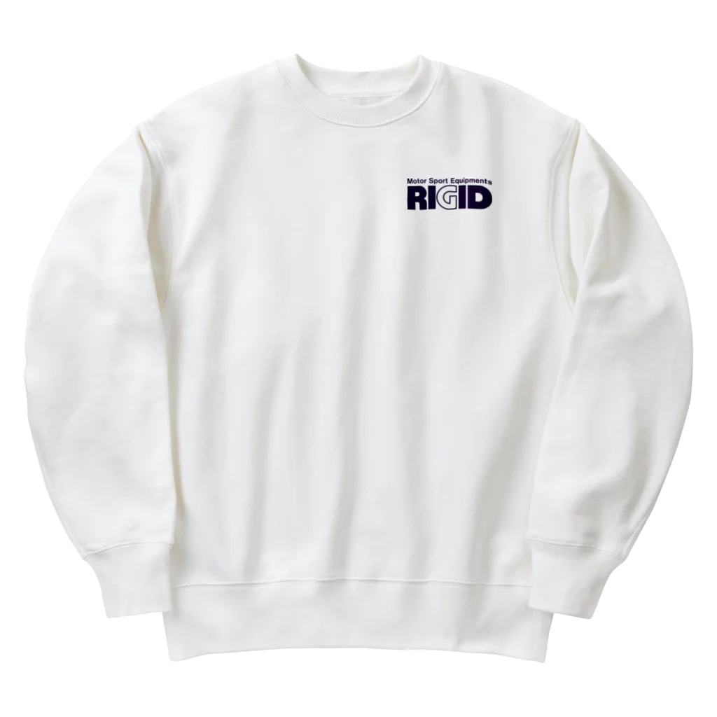 リジット・モータースポーツのRIGID透過ロゴ紺 Heavyweight Crew Neck Sweatshirt