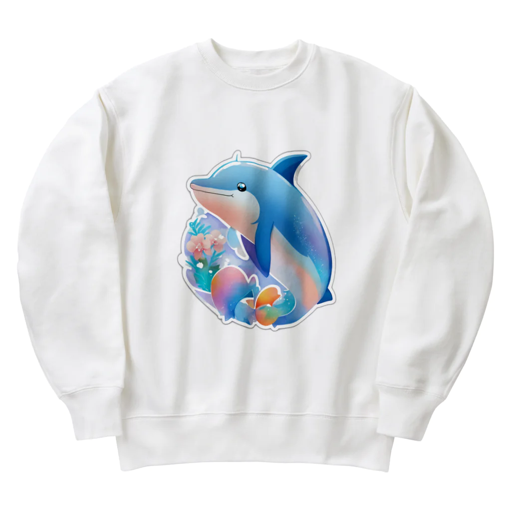 dolphineの可愛いイルカ Heavyweight Crew Neck Sweatshirt