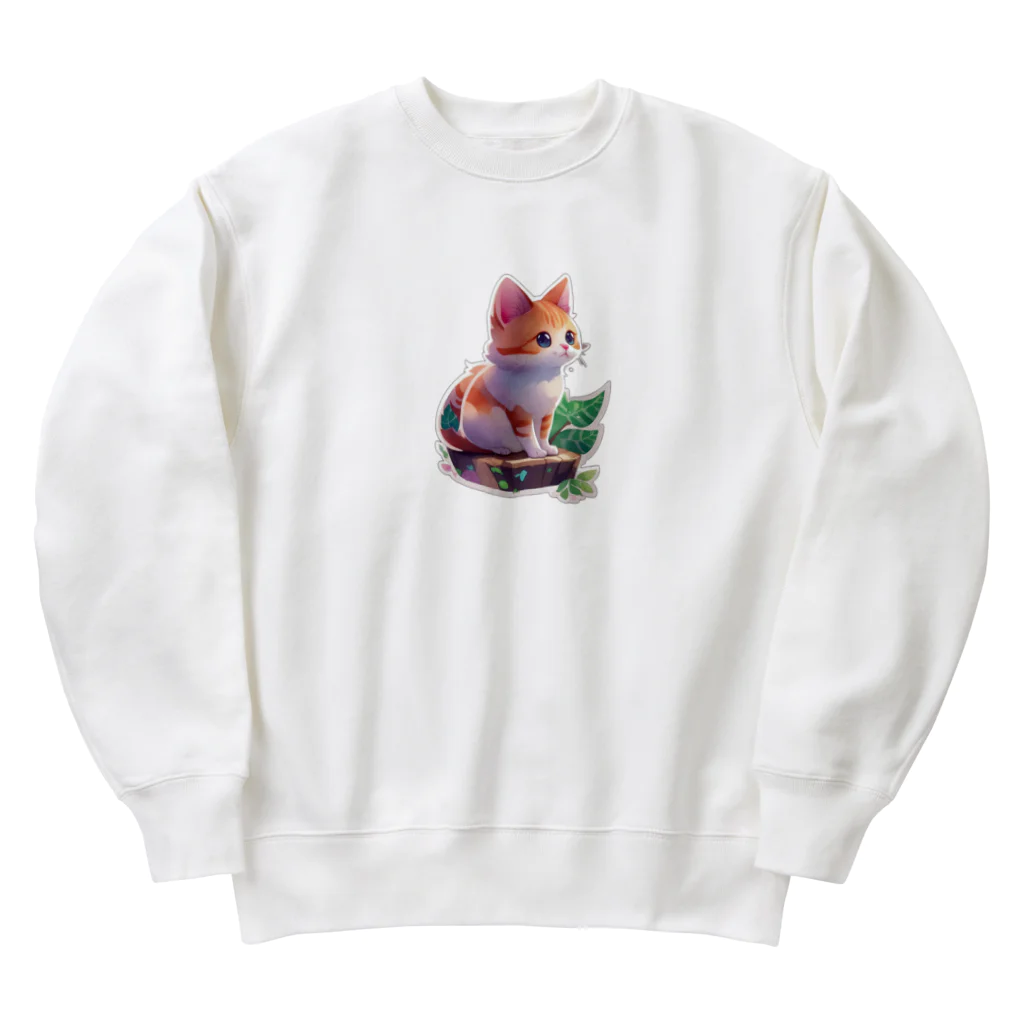 dolphineのキュートな猫 Heavyweight Crew Neck Sweatshirt