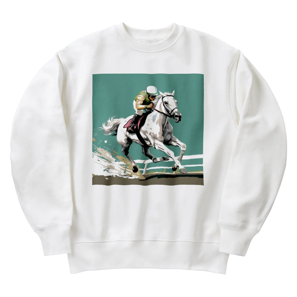 鶴丸男のお店の練習に励む芦毛の怪物くん Heavyweight Crew Neck Sweatshirt