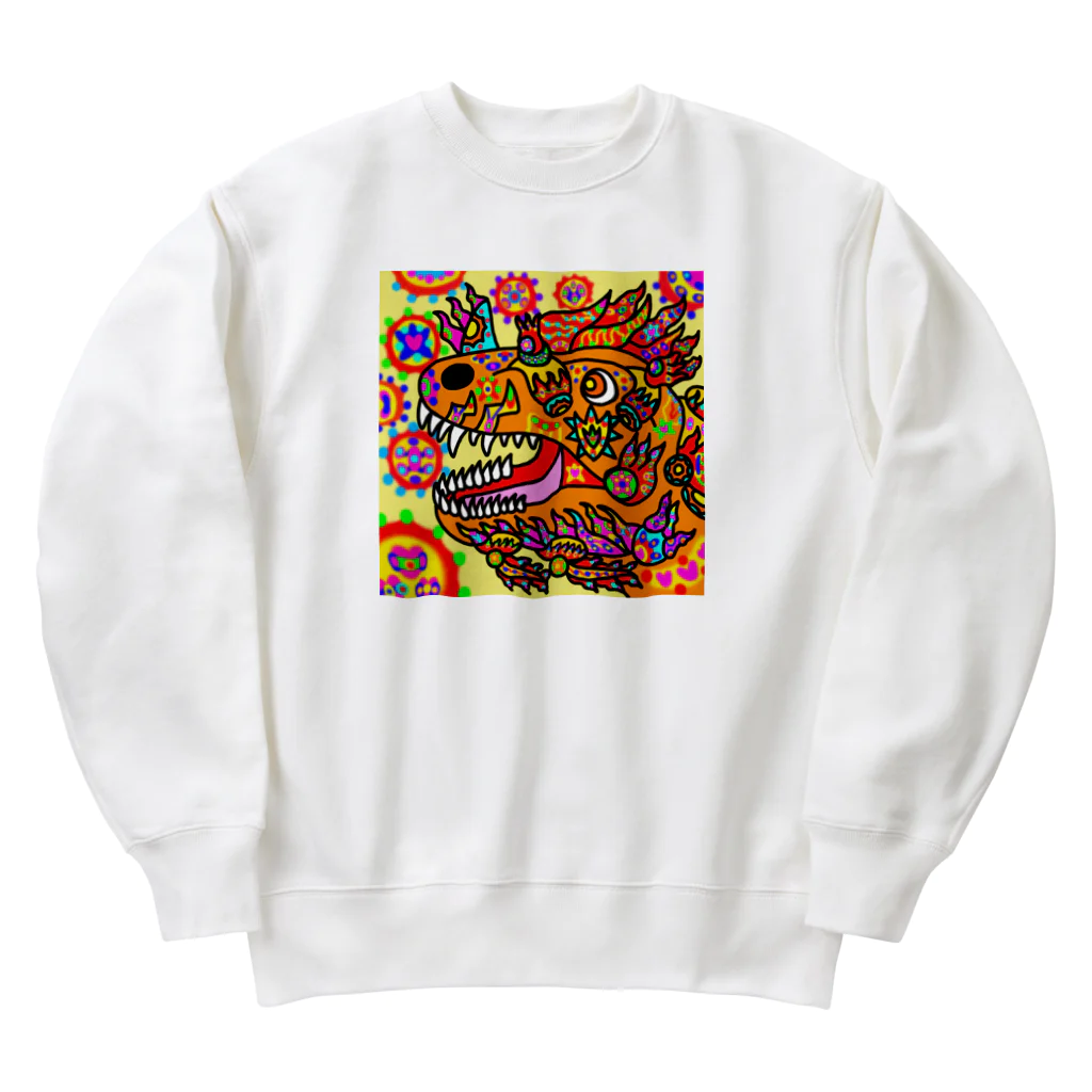 どりほぷの火属性の竜 Heavyweight Crew Neck Sweatshirt