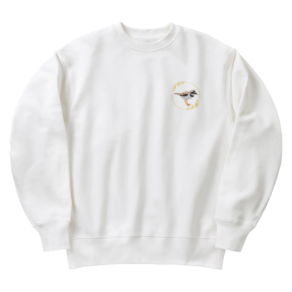 やちよ｜リアル鳥イラストのコチドリさん Heavyweight Crew Neck Sweatshirt