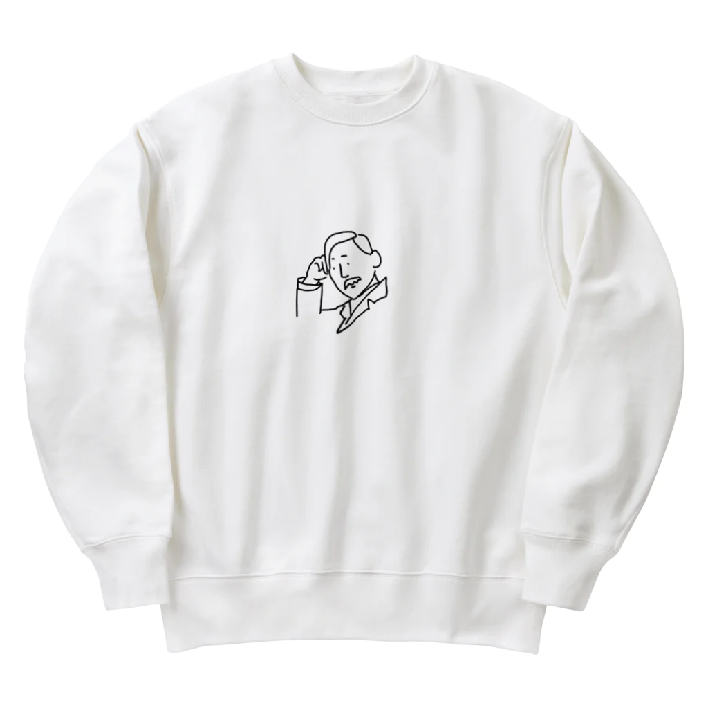 meggy1132の頬杖をつくおじさん Heavyweight Crew Neck Sweatshirt