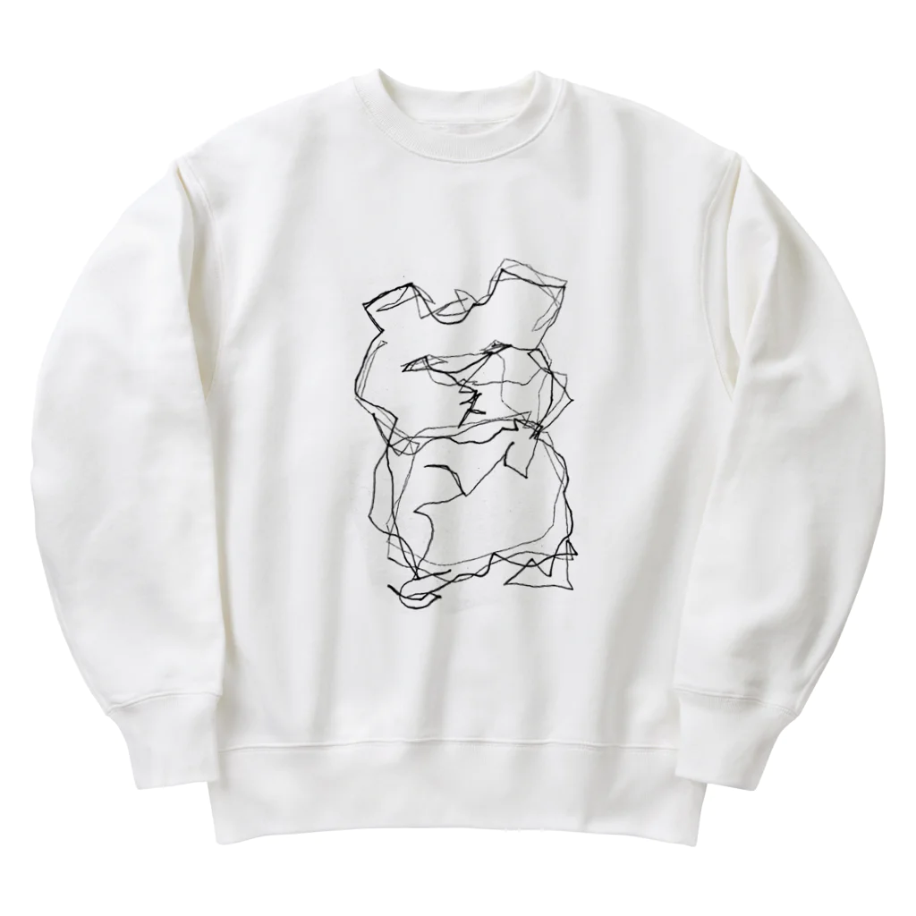 漬けマグロの一筆クール・ハムスター Heavyweight Crew Neck Sweatshirt