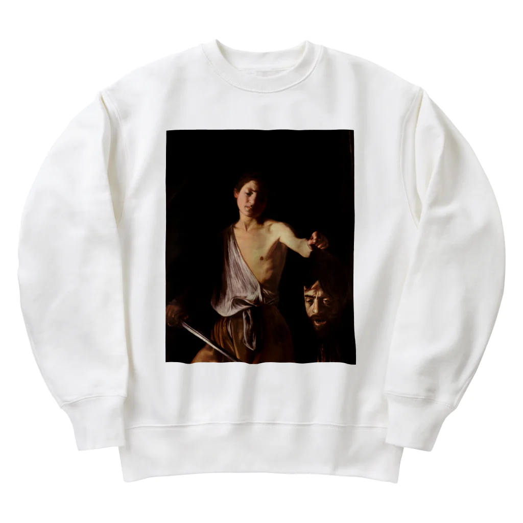 世界美術商店のゴリアテの頭を持つダヴィデ / David with the Head of Goliath Heavyweight Crew Neck Sweatshirt