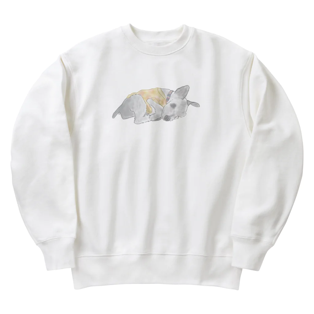 動物がすきのお昼寝シュナウザー Heavyweight Crew Neck Sweatshirt