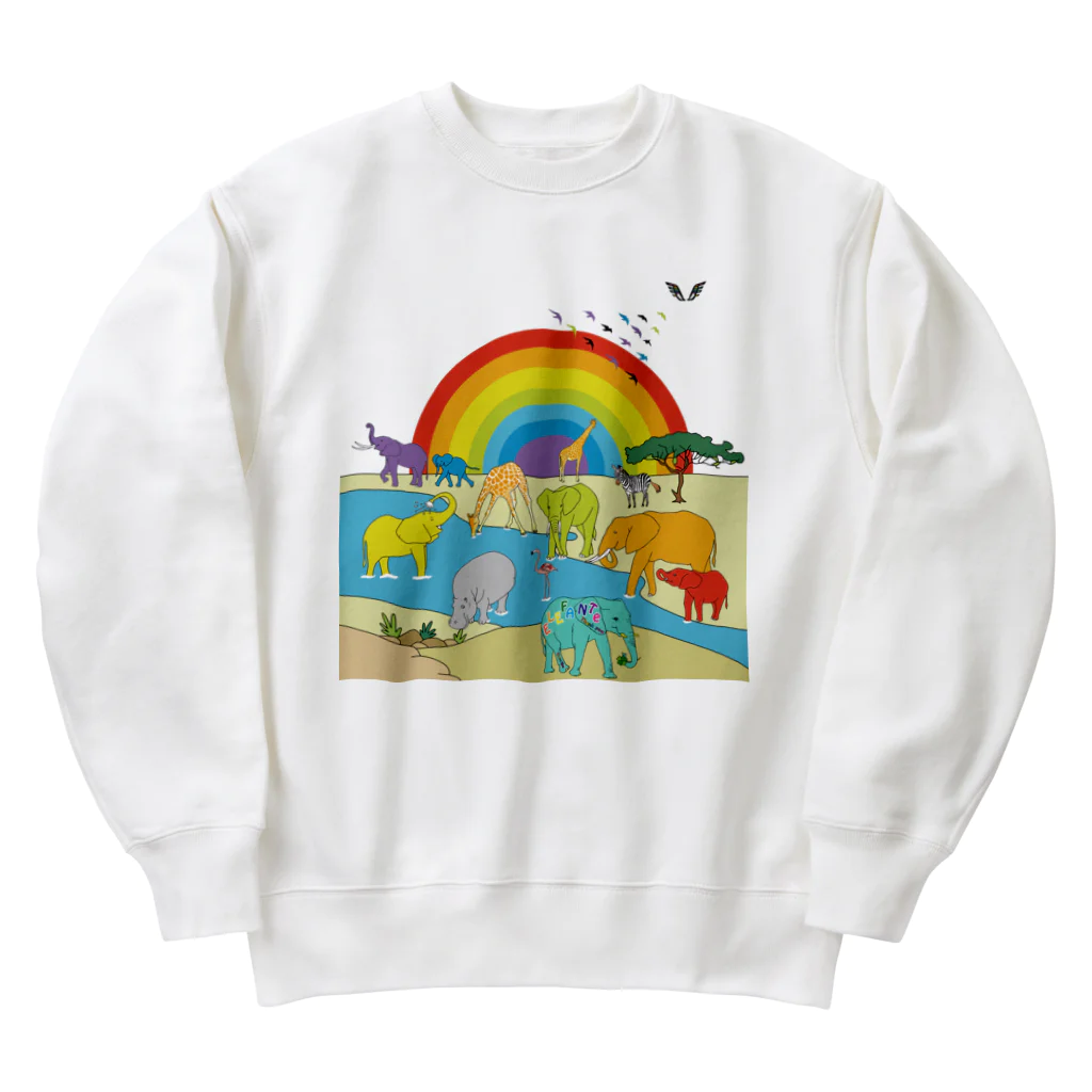 KANAT  LAMHITAのサファリの象たち Heavyweight Crew Neck Sweatshirt